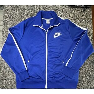 Nike Stripe Zip Athletic Retro Casual Blue Track Jacket Y2K Vintage Style XXL